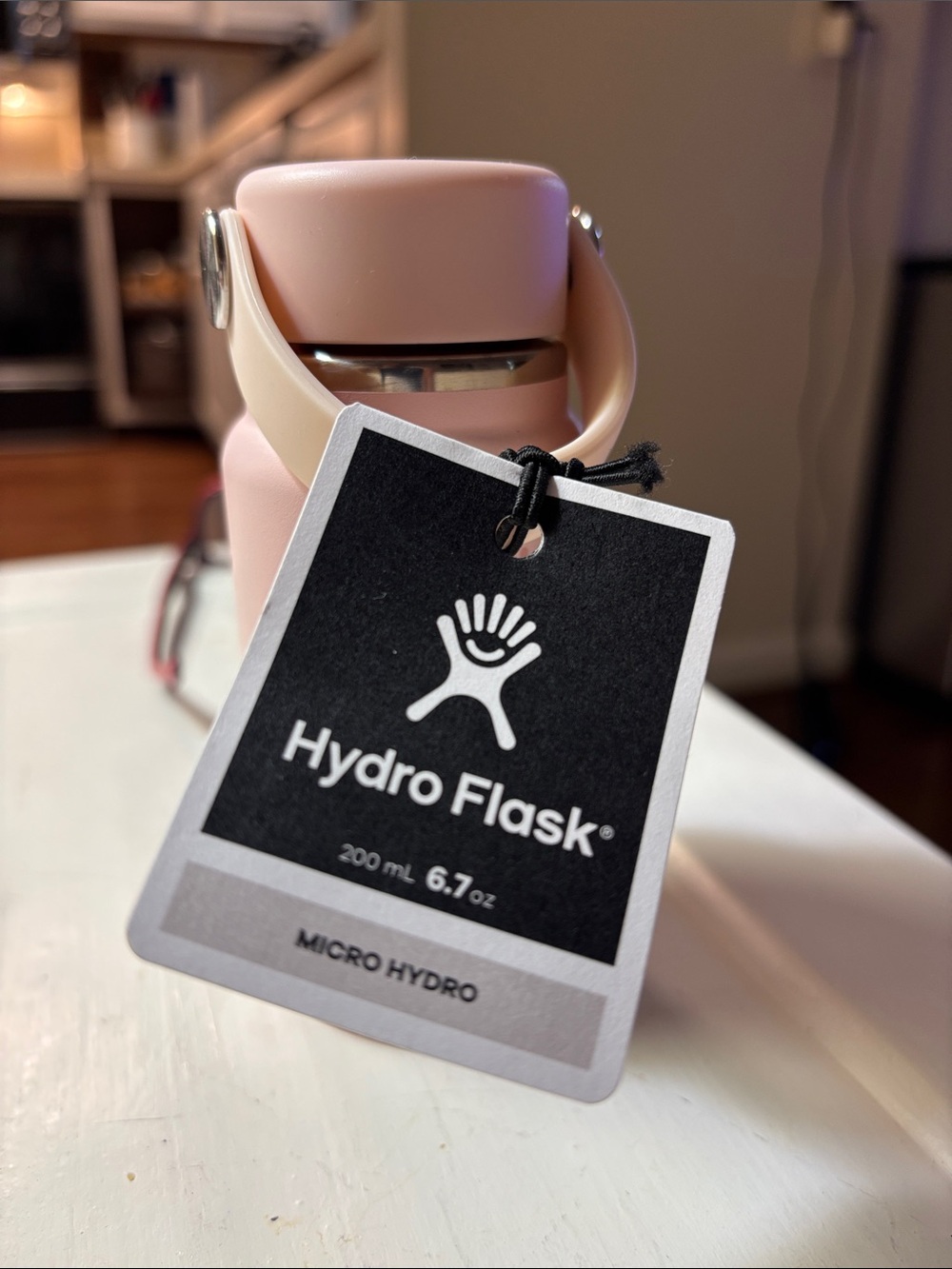Hydro Flask Micro Hydro Bottle NEW - Blush Pink with Cream Strap